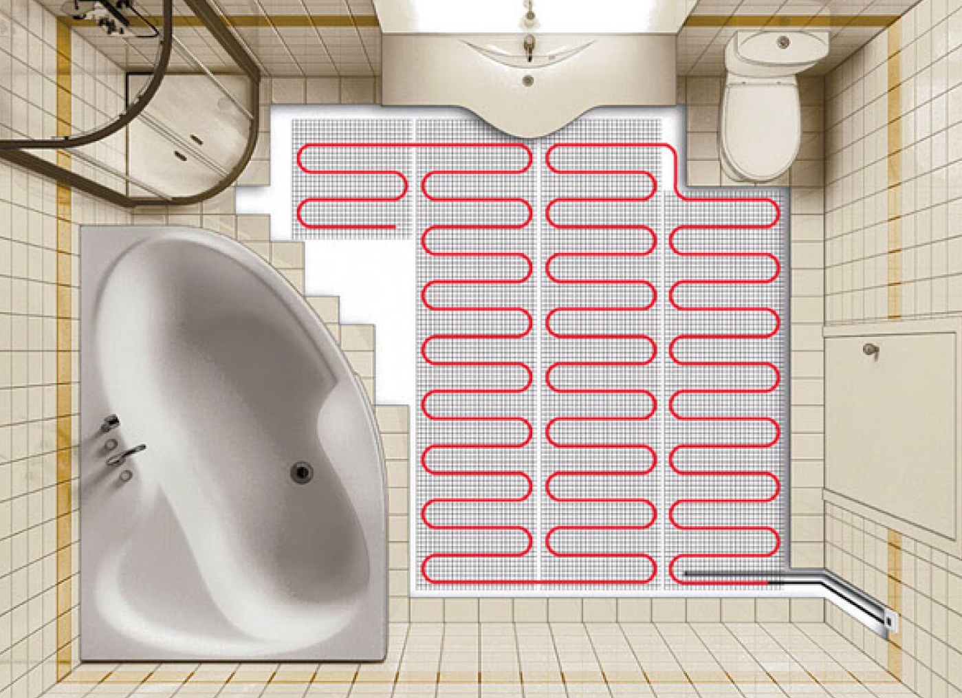 Теплый пол в ванной комнате деревянного дома. Так мало кто делает, но я решился на эксперимент